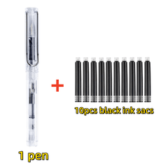 38mm Transparent Fountain Pen Set for Calligraphy - Ink Cartridges Included