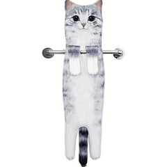 Cat Pattern Hanging Towel, Funny Decorative Fingertip Towel