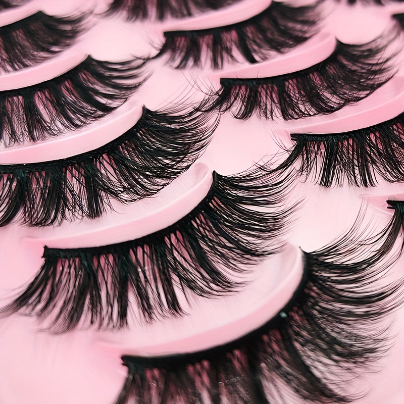 20 Pairs Faux Mink Lashes Fluffy Natural False Eyelashes Long 3D Cat Lashes