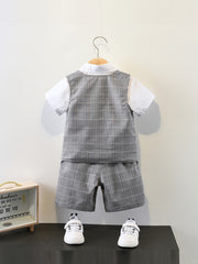 Boys Gentleman Outfit Short Sleeve Set for Wedding Party