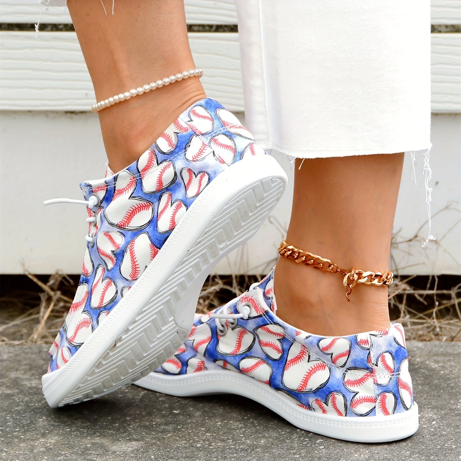 Women's Lightweight Casual Flat Sports Baseball Sneakers