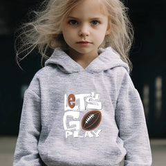 Rugby Pattern Long Sleeve Hooded Sweatshirt for Girls