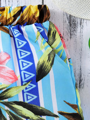 Boys Flower Print Casual Shorts Comfortable Vacation Beach Kids Summer