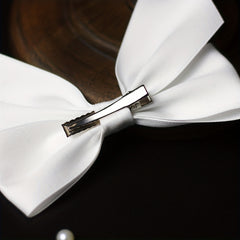Satin Bowknot Hair Clip Back Head Hair Clip Non slip Duck Billed Clip