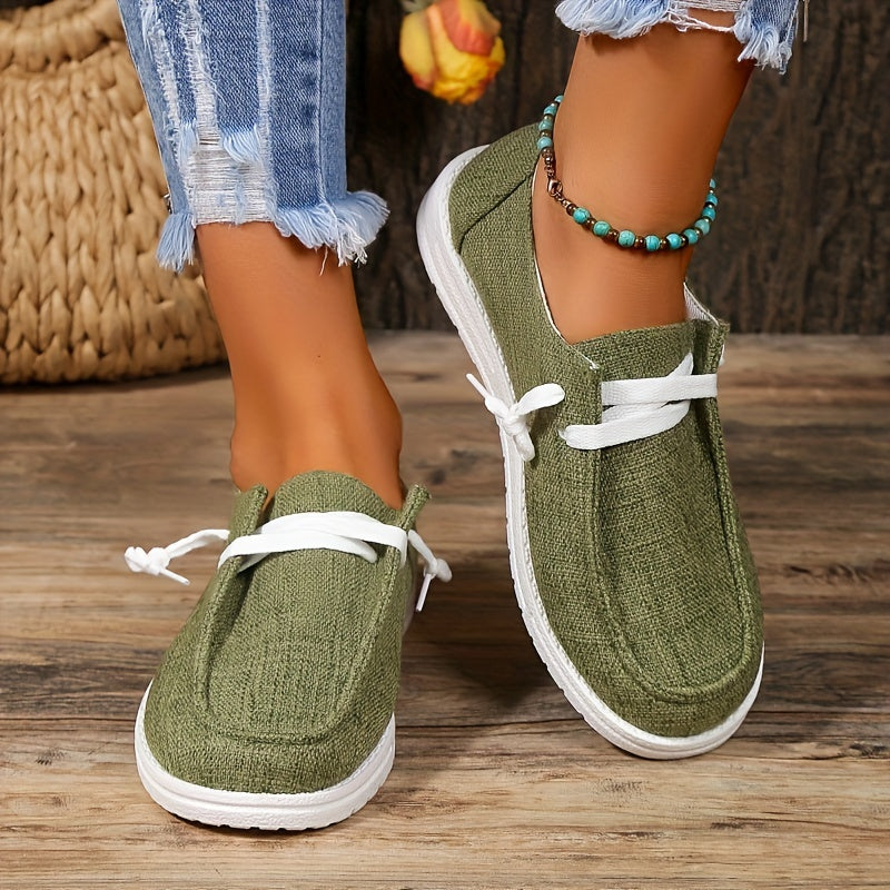 Women's Lightweight Canvas Slip On Walking Loafers