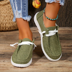 Women's Lightweight Canvas Slip On Walking Loafers