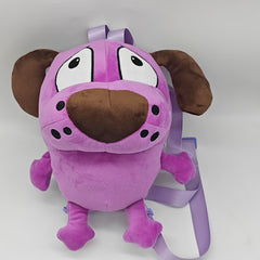Purple Dog Plush Toy with Backpack Soft Stuffed Animal