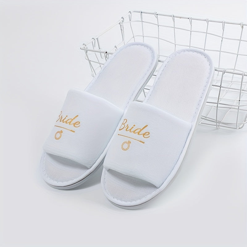 Women's Plush Slip-On Slippers with Open Toe and Thick Sole