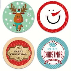 500pcs Christmas Snowman Reward Stickers Self-adhesive Toys Label