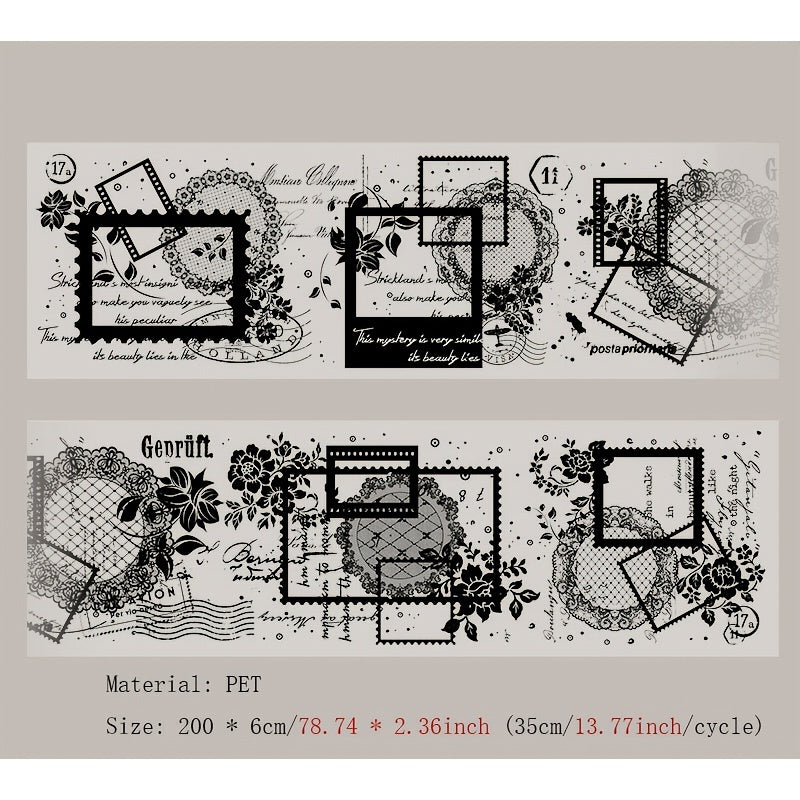 1PC Light Retro PET Tape Sticker Ghost Lace Dream Series Hdiary Decoration