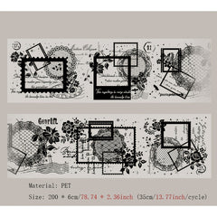 1PC Light Retro PET Tape Sticker Ghost Lace Dream Series Hdiary Decoration