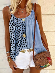 Colorblock Polka Dot Print Cami Top