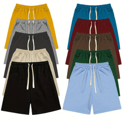 Solid Casual Stretch Graphic Drawstring Men's Shorts