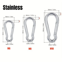 Assorted Sizes Stainless Steel Carabiner Heavy Duty Clips