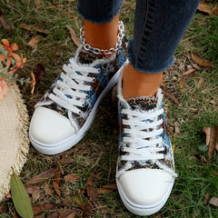 Women's Printed Low Top Sneakers Lightweight Casual Shoes