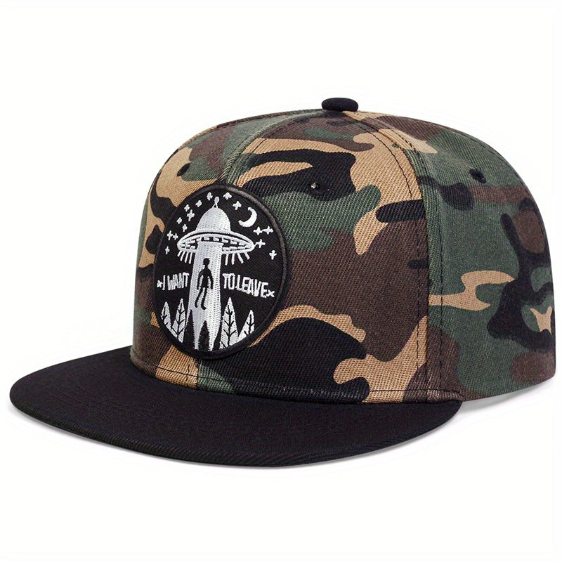Alien Embroidery Snapback Hat Hip Hop Spaceship Baseball Cap