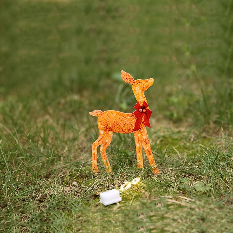 3pcs Glowing Deer Ornaments for Christmas Party Garden Decoration