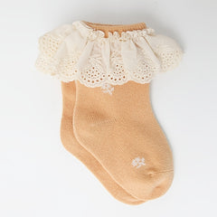 Lace Brim Knit Crew Socks for Babies - Soft and Comfortable