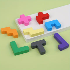 3D Wooden Shadow Matching Puzzle Colorful Cube Brain Teaser