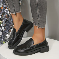Women's Low Heel Loafers Anti slip Chunky Slip On Shoes