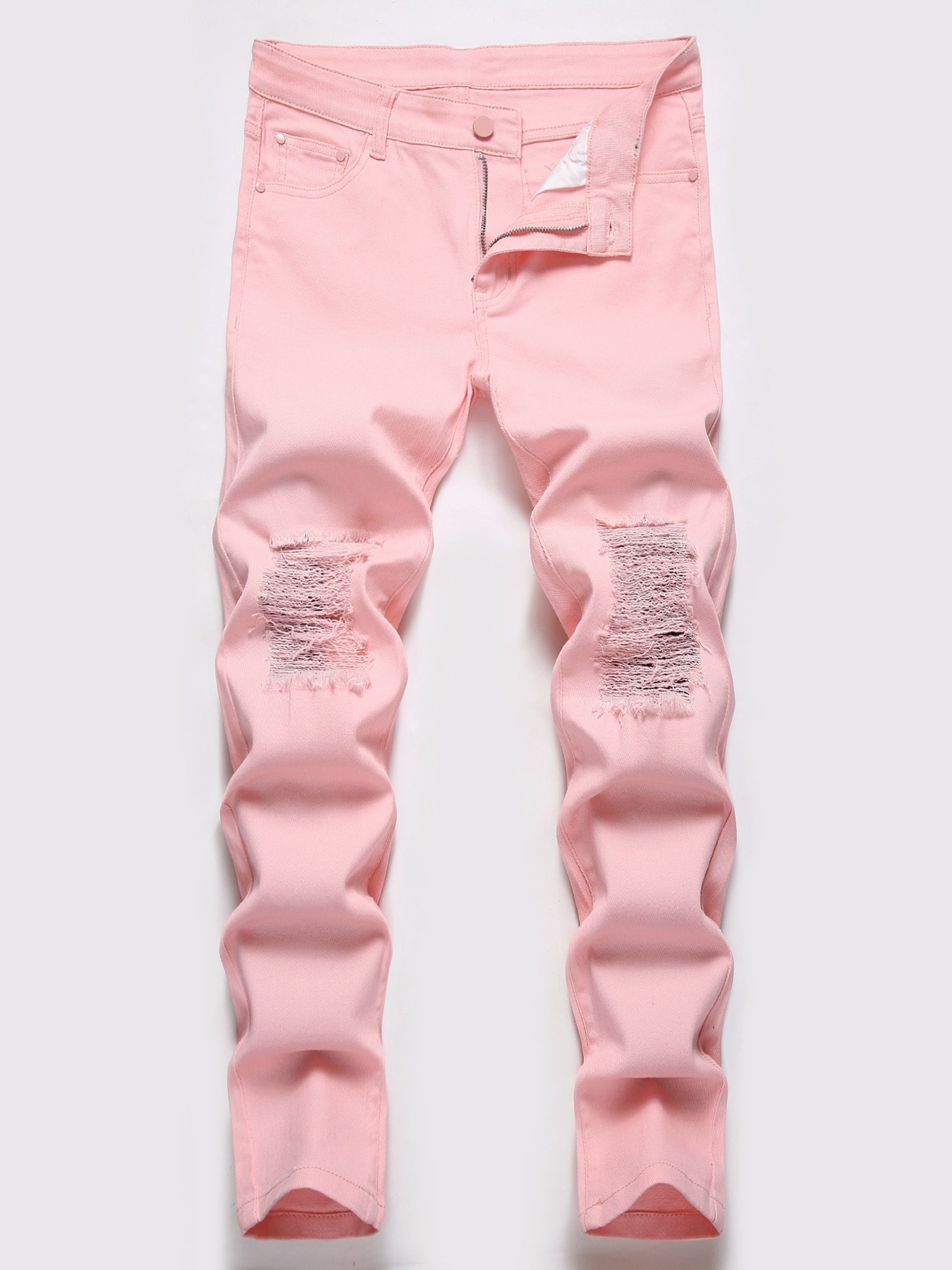 Boys Ripped Skinny Fit Denim Jeans - Elastic Waist