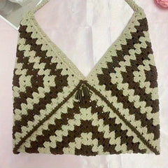 Woolen Crochet Bento Bag Crossbody Large Capacity Shoulder Bag