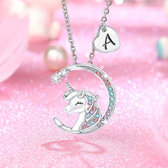 Unicorn Letter Pendant Necklace Decorative Accessories Gift