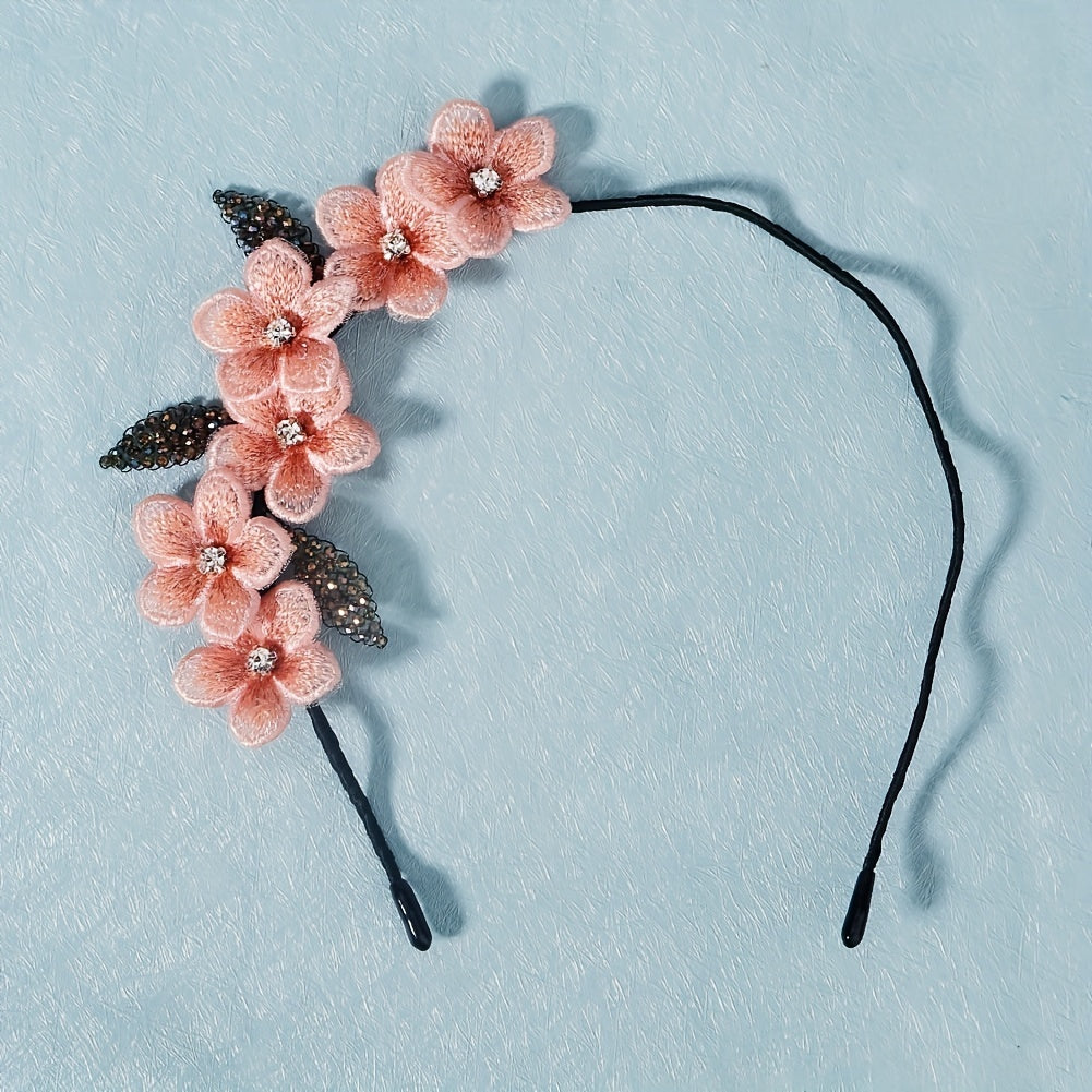 Retro Flower Head Hoop Wide Brim Headband