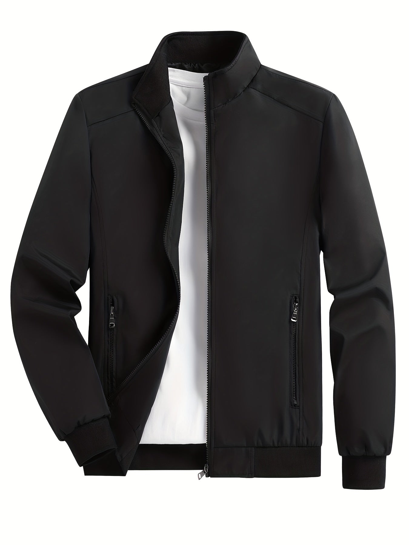 Men's Zip Up Stand Collar Windbreaker Jacket
