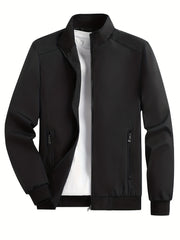 Men's Zip Up Stand Collar Windbreaker Jacket