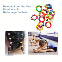 Colorful Elastic Hair Ties For Girls Soft Knotted Rubber Hair Ropes