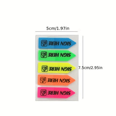 Assorted Sign Here Sign Date Tabs 5 Colors Dispenser Arrow Flag Notary Books