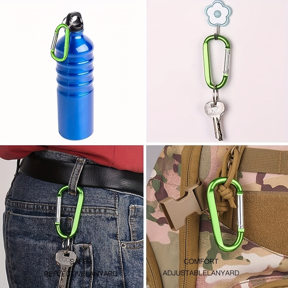 6pcs D Ring Secure Carabiners for Camping Tent Backpack Keychain