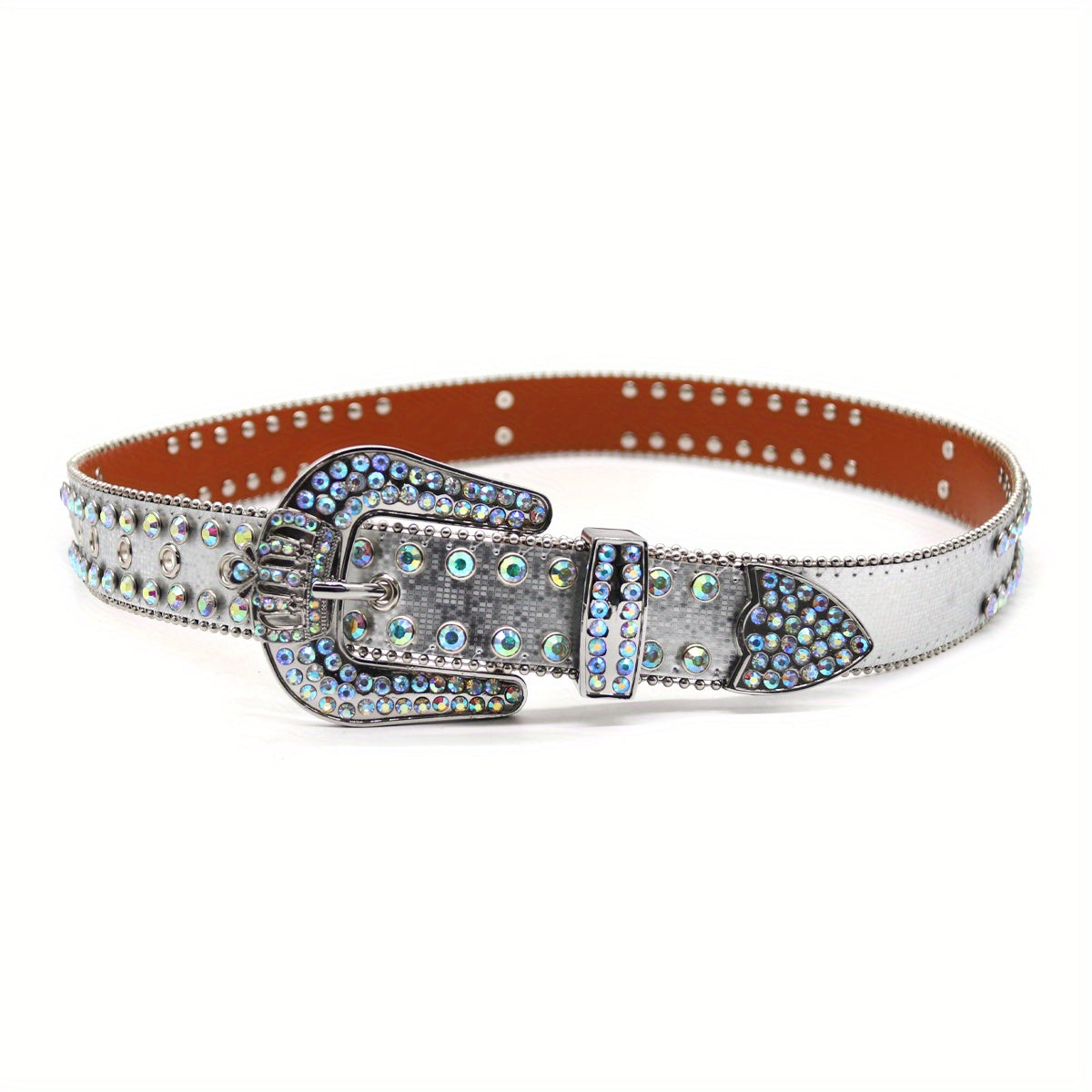 Crown Rhinestones Inlaid Hip hop Trousers Belt