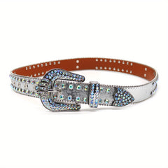 Crown Rhinestones Inlaid Hip hop Trousers Belt