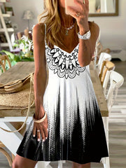 Floral Print Spaghetti Dress V Neck Cami Casual Dress