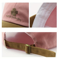 Lucky Clover Embroidery Baseball Cap Cotton Block Casual Dad Hats Packable