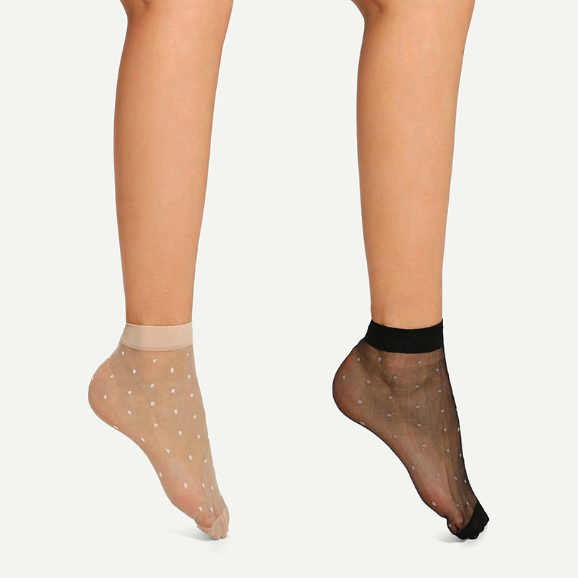 Polka Dots Mesh Socks for Women
