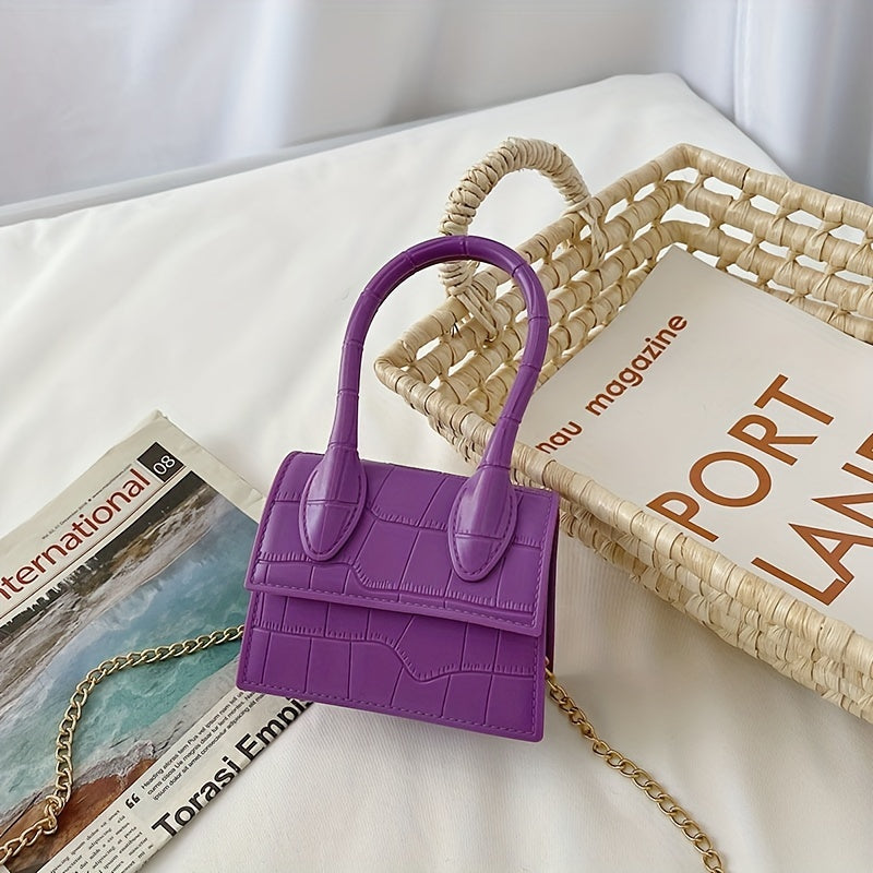 Mini Square Bag Handbag Chain Strap Two Tone Crossbody Jelly Flap Shoulder