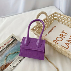 Mini Square Bag Handbag Chain Strap Two Tone Crossbody Jelly Flap Shoulder