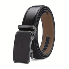 Men's Leather Belt Automatic Buckle Two-layer Cowhide Suit Jeans All Match