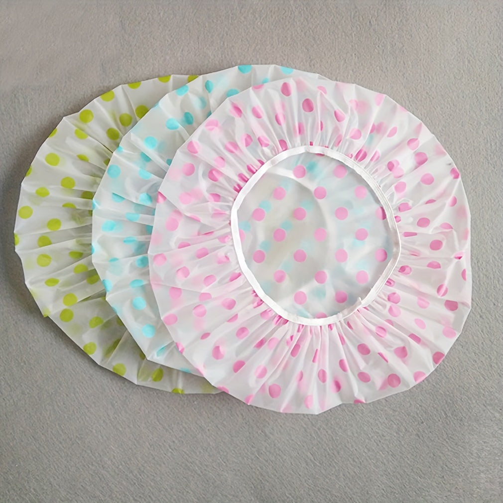 3pcs Colorful Disposable Waterproof Shower Caps