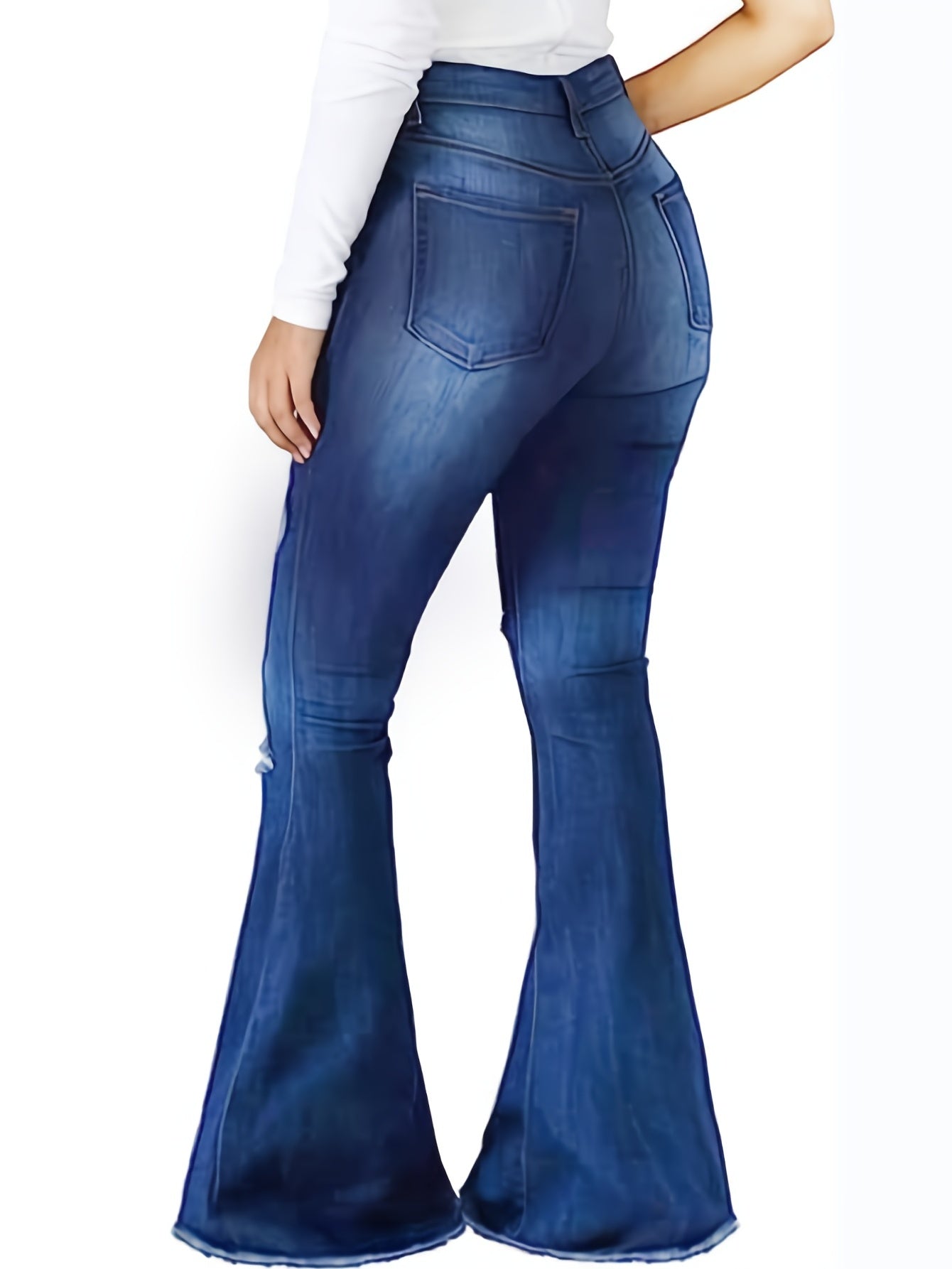 Women's High Rise Stretch Skinny Flared Jeans