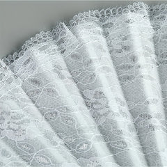 Silvery golden Folding Fan Lace Floral Fan Vintage Stage Performance Props