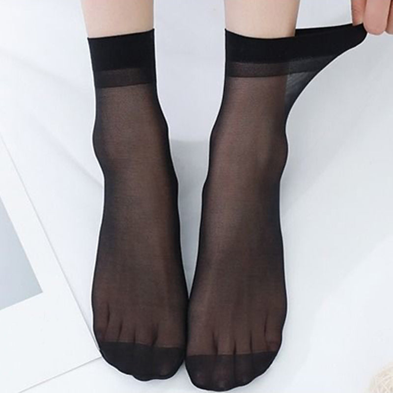 20 Pairs Crystal Socks Invisible Anti-snag Mid Tube Women's Stockings