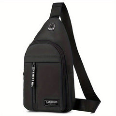 Men's Portable Travel Nylon Chest Bag Casual Sports Shoulder Crossbody Bag