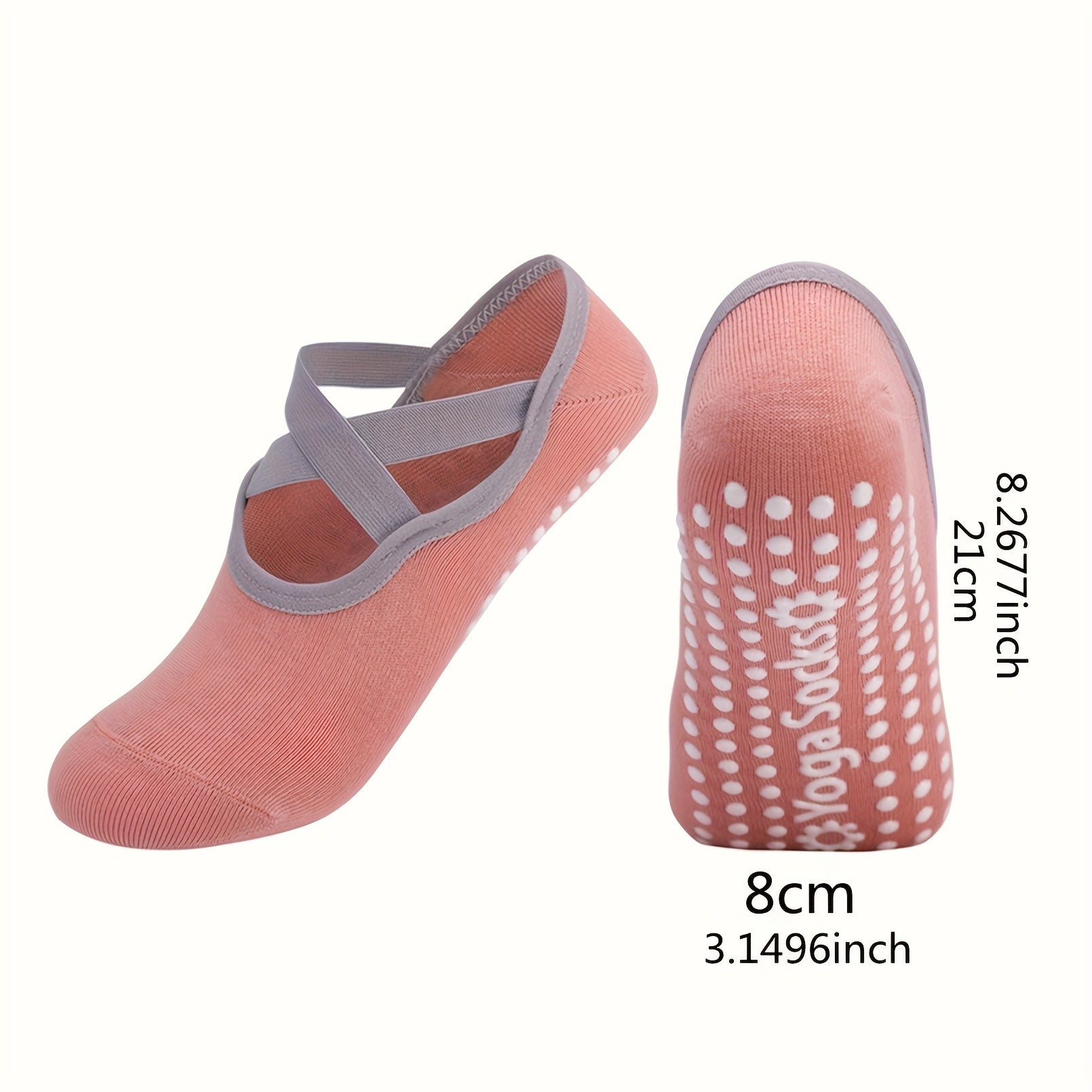Women's Non Slip Yoga Socks with Cross Straps