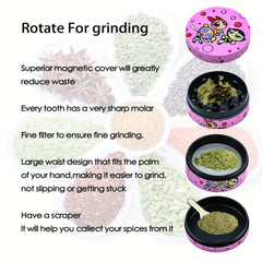 Cartoon Spice Grinder 2in Metal Crusher Kitchen Gadget