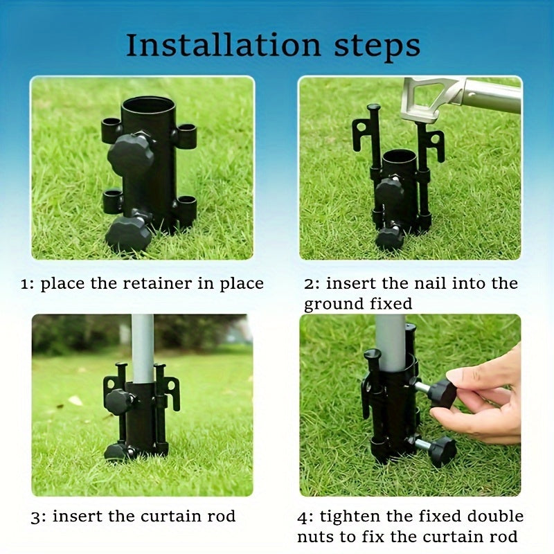 Adjustable Canopy Pole Holder Ground Nail Stand 8pcs