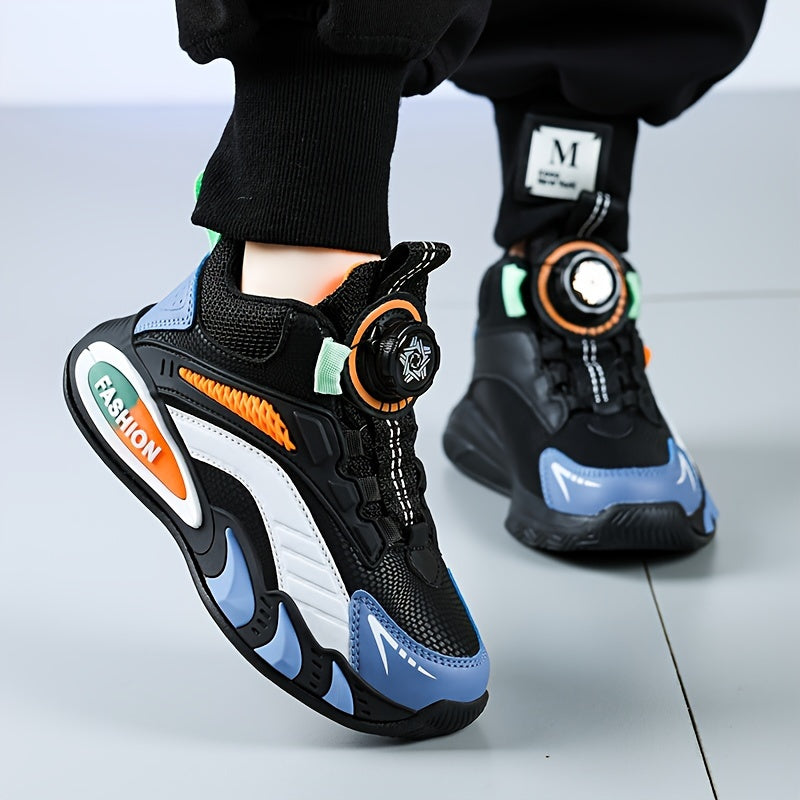 Unisex Kid's Basketball Shoes Rotating Buckle Sneakers